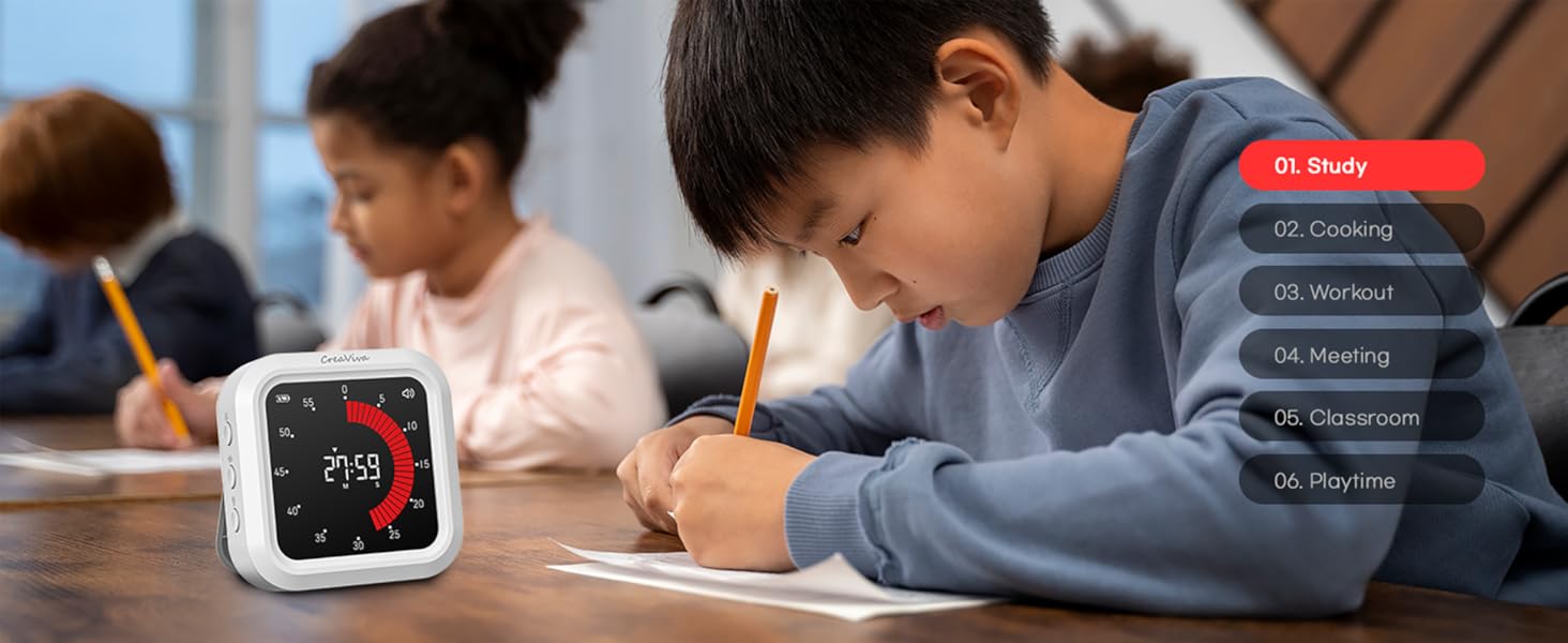 Creaviva digital visual timer study homework desktop