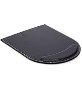 KINGFOM Leather Gaming Mouse Pad/Mat with Wrist Rest Support, Non Slip Mousepad - Large (Black)