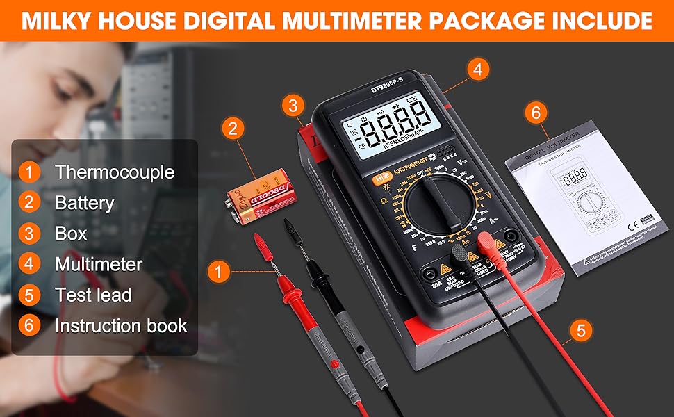 Milky House Digital Multimeter Package Include