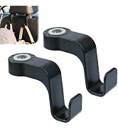 Amooca Car Seat Hooks Anti-Drop Headrest Storage Hanger Universal Fit Automotive Organizer for Pu...