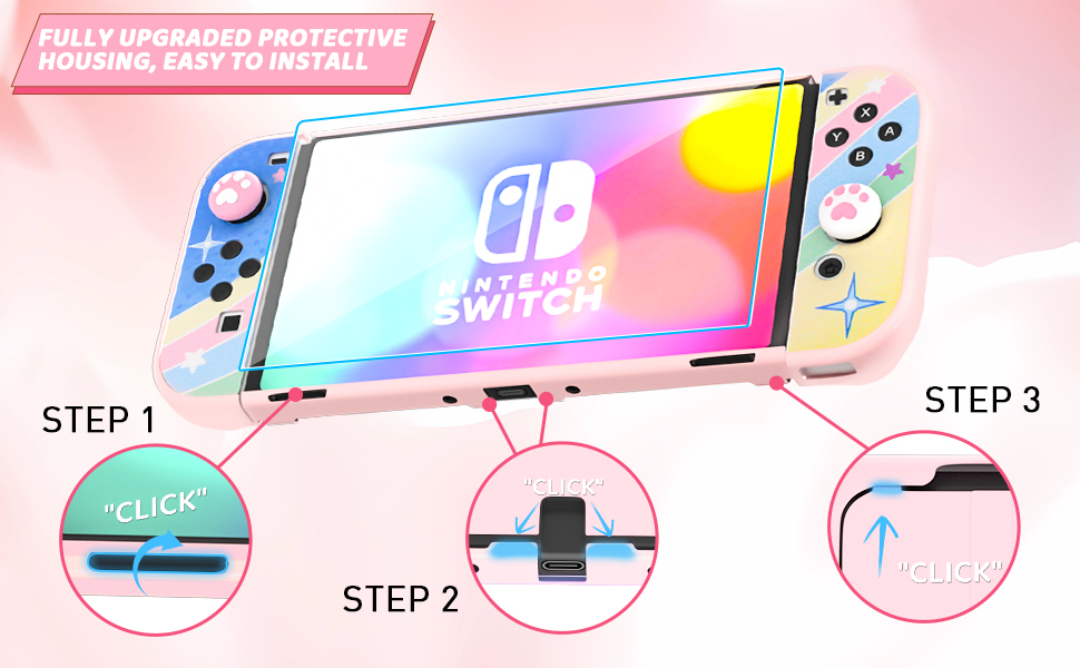 switch oled protective case kirby