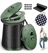 ALEVMOOM XXL Portable Toilet for Camping Retractable Folding Toilet with Carry Bag, Height Adjust...