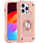 MARKILL Compatible with iPhone 15 Pro Max Case 6.7 Inch with Double Ring Stand, Heavy-Duty Milita...