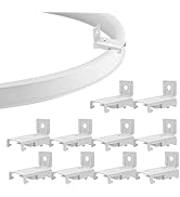 TOKPLNU Wall Mount Brackets for Flexible Curtain Track, Bendable Curved Curtain Rail Wall Mountin...