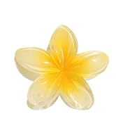 Buttercup Yellow Hawaiian Flower Claw Clip - Large Claw Clips for Thick Hair, Resin Plumeria and ...