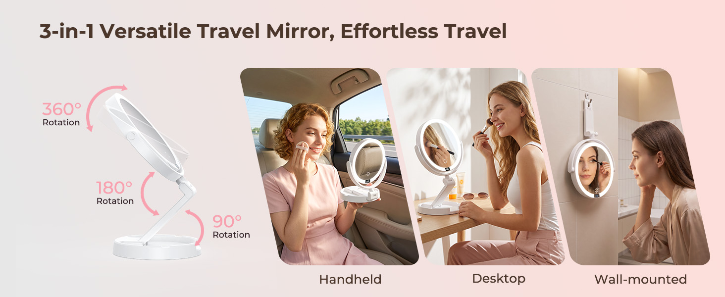 lighted makeup mirror with magnification