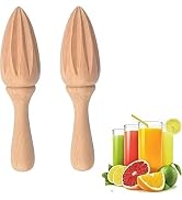 2Pcs Wooden Citrus Juicer - Handheld Manual Lemon/Orange Reamer | Portable Fruit Squeezer Tool fo...