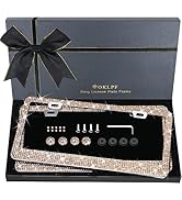 OKLPF Bling License Plate Frame for Women, 2PCS Sparkly License Plate Frames| Over 1200 pcs14 Fac...