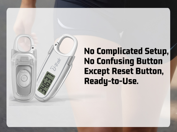 U-Trak 3D Pedometer for Walking with no complicated setup, ready to use