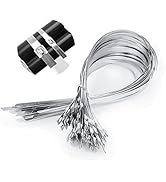 100 Pcs Heavy Duty Widened Metal Zip Ties, L/23.6“, W/0.31” (7.9mm) Stainless Steel Wire Ties, Me...