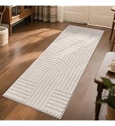 SHACOS Soft Cozy Fluffy Arch Pattern High Low Pile Runner Rugs 2'x6' Non Slip Washable Scandinavi...