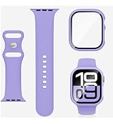 Silicone Band with Case Compatible with Kids Apple Watch Band, Soft Sport Strap and Protective Co...