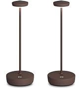 FDIDC 2 Pack Rechargeable Cordless Table Lamps, 5000mAh LED Portable Table Light with 3 Color Ste...
