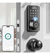 Ulecoce Fingerprint Door Lock Deadbolt with Handle Set, Keyless Entry Door Lock, Door Locks for F...