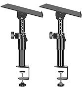 OUKMIC Clamp On Desktop Speaker Stand Holder Pair, Heavy Duty Audio Studio Monitor Stands Riser T...