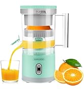 Electric Citrus Juicer, Rechargeable Juicer Machine with USB Cable and Cleaning Brush, Orange Lim...