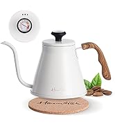 Harriet Gooseneck Kettle with Thermometer for Pour Over Coffee and Tea, 37 fl oz, Stainless Steel...