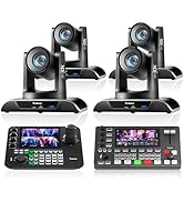 Tenveo PTZ Camera Bundle/Kits - 20X 4K NDI AI Auto-Tracking PTZ Camera(4pcs) with HDMI/USB3.0/LAN...