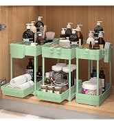 Sevenblue 3 Pack Under Sink Organizers, 2-Tier Multi-Use Kitchen and Bathroom Organizers and Stor...