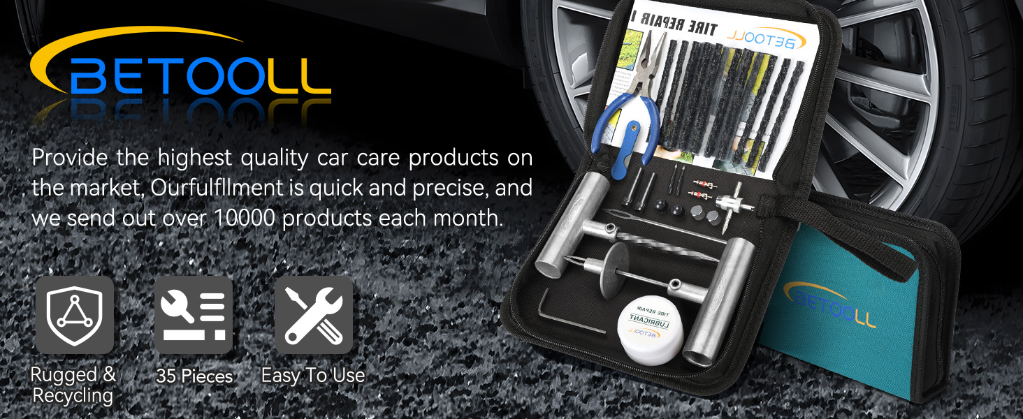 BETOOLL 35pcs Tire Repair Kits