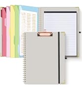 HAUTOCO Clipboard Folio with Refillable Lined Notepad for Letter Size (11" x 8.5"), 5 Dividers wi...