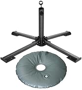 AMMSUN Foldable Portable Beach Umbrella Stand-Portable Patio Umbrella Base Holder,Iron Patio Umbr...