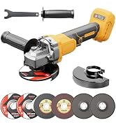 Cordless Angle Grinder, Brushless 4-1/2” Power Grinder Compatible with DeWalt 20V MAX Battery, 3-...