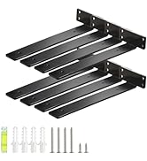 HEART ART Floating Shelf Bracket 12 Inch,8 Pack Heavy Duty Shelf Brackets,L Brackets for Shelves ...