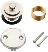 Bathtub Tub Drain Conversion Kit Assembly, Wellup Lift and Turn Twist Tub Drain Trim Kit with Two...