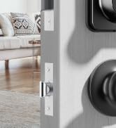 Ulecoce Fingerprint Keypad Deadbolt with Handle Set, Keyless Entry Door Lock, Door Locks for Fron...