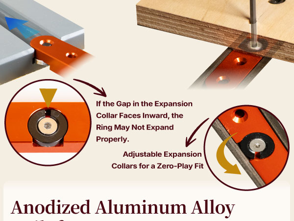 Anodized aluminum miter bar designed for woodworking sleds and jig accuracy.