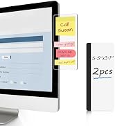 DOLLAR BOSS 5.5" x 3.1" Monitor Memo Board, 2 Pcs Clear Acrylic Office Desk Accessories Computer ...
