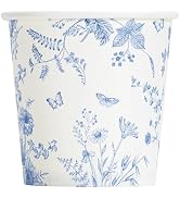 Crisky 150 Pack Paper Bathroom Cups 3oz Disposable Elegant Design Blue Floral Small Mouthwash Hot...