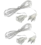 Zhuluck 2Pcs Transparent String Extension Lights Cable Extension Cord Plug Lamp Cord Invisible Ex...