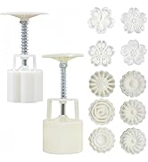 Accfore 2 Pack Moon Cake Mold,50g Moon Cake Press Mould Maker Hand Printed Flower Cutter Baking T...