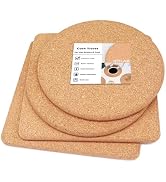 KITLAB Cork Trivet, High Density Fine Particle Thick Cork Trivets for Hot Dishes, 8 Inch Heat Res...