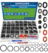 ZDBB 1075 Pcs 3-in-1 Spigot Repair Washers & Hose Gasket & Faucet O-Rings Kit 37 Size Plumbing Ru...