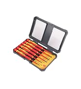 HURRICANE 1000V Precision Insulated Screwdriver Set, 6 Piece Insulated Electrician Screwdriver Se...