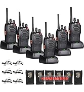 TIDRADIO TD-V2 Walkie Talkies Long Range with 12 Rechargeable Batteries - Black, 6 Pack