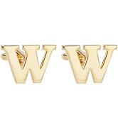 Salutto Men's Gold Alphabet Cufflinks 1 Pair with Gift Box