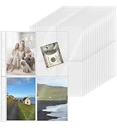 XiowDow 20 Sheets A4 Binder Sleeves Plastic PP Photocard Sleeves 11 Holes 4 Pockets Card Holder C...