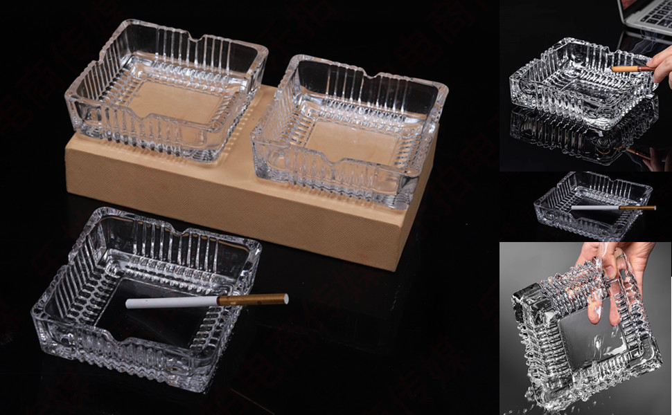 Three ashtrays.