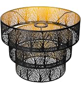Metal Lamp Shades for Floor Lamps Pendant Lighting Chandelier Replacement, 3-Tier Drum Metal Lamp...