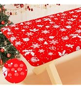 Smiry Rectangle Picnic Tablecloth, Waterproof Elastic Fitted Table Covers for 6 Foot Tables, Wipe...