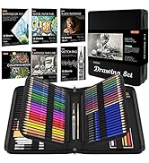 Shuttle Art 124 PCS Drawing Kit, Professional Drawing Supplies with Sketch, Charcoal, Colored, Gr...