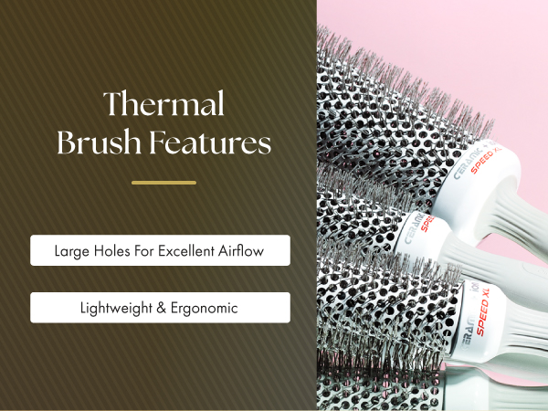 Image of four ion brushes with text reading large holes for excellent airflow.