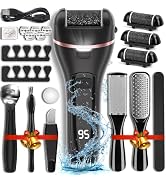 Wea&Hea Electric Callus Remover for Feet, 3 Roller Heads, 17-in-1 Kit | 2 speeds, rechargeable, I...