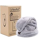myHomeBody Hair Towel Wrap | Luxury Rapid-Dry Hair-Drying Turban | Ultra Soft and Quick Drying Ab...