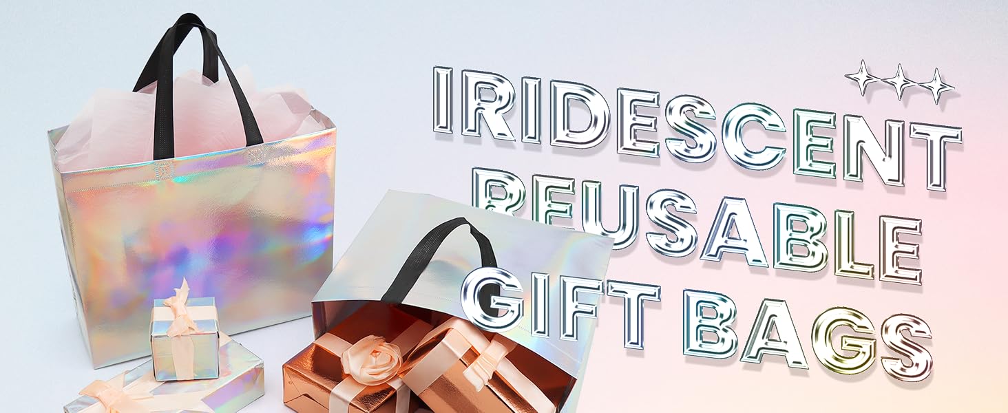 iridescent large gift bags