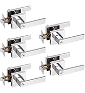 Probrico Bed and Bath Door Locks Interior Heavy Duty Privacy Levers in Polished Chrome Modern Squ...